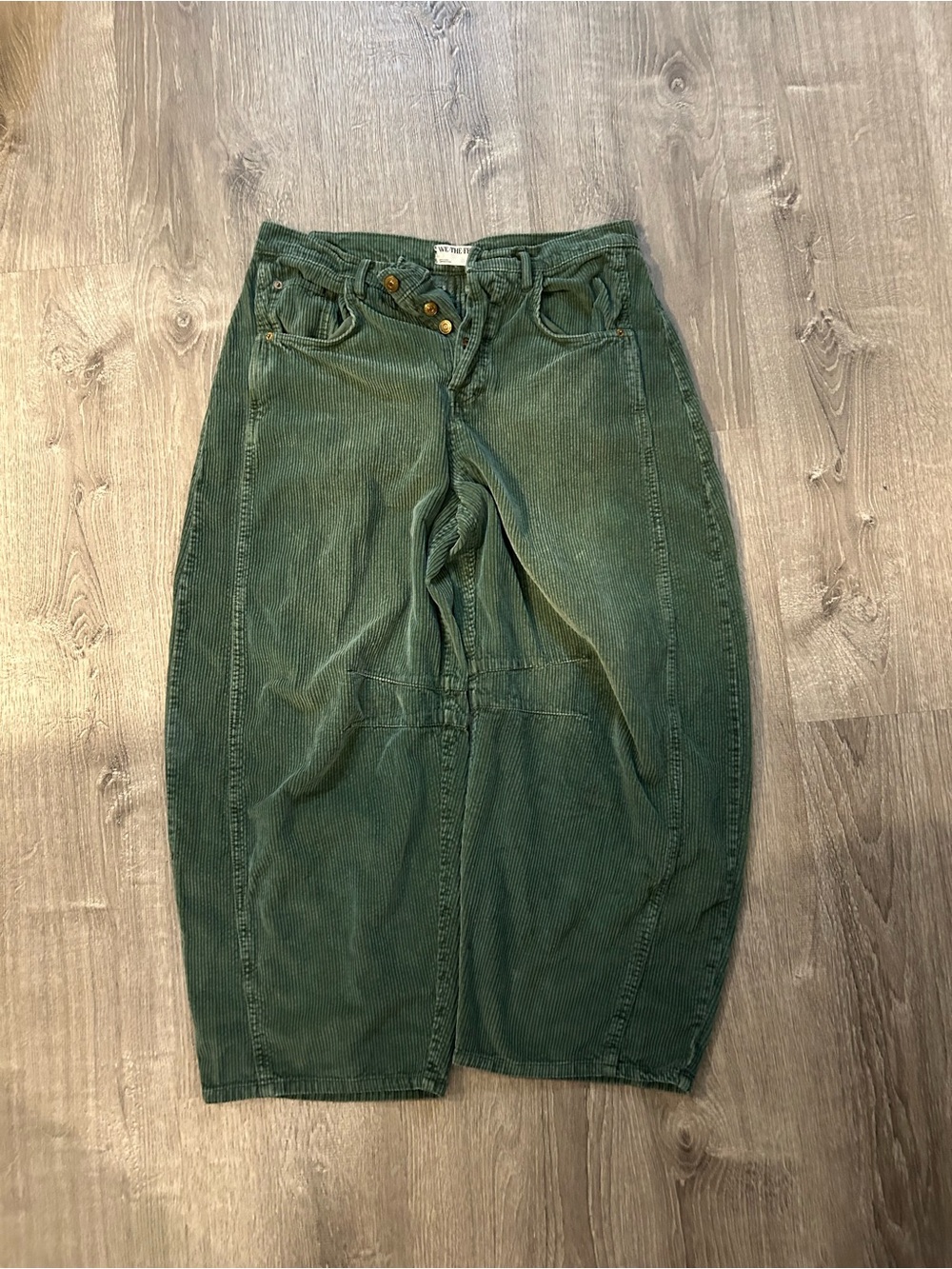 We The Free Dark Green Corduroy Barrel Pants 28